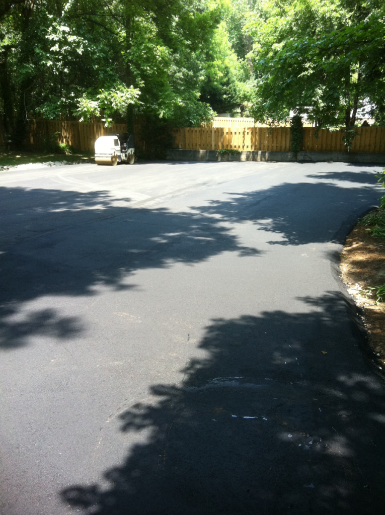 Shady asphalt driveway